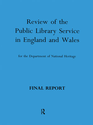 cover image of Review of the Public Library Service in England and Wales for the Department of National Heritage
